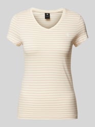 Slim Fit T-Shirt mit Streifenmuster von G-Star Raw Beige - 13