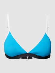 Bikini-Oberteil mit Label-Applikation von Skiny Blau - 6