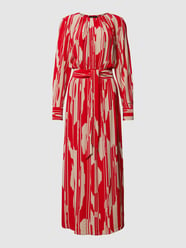 Maxi-jurk van viscose met all-over motief van comma Rood - 42