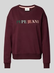 Sweatshirt met ronde hals, model 'REAGAN' van Pepe Jeans Bordeaux - 1