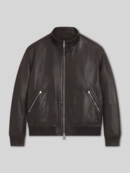 Regular fit leren jack met opstaande kraag, model 'MANDER' van BOSS - 44