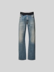 Straight Fit Jeans mit kontrastivem Bund von MM6 Maison Margiela - 10