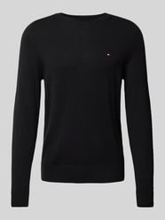 Wollpullover mit Logo-Stitching von Tommy Hilfiger Schwarz - 41