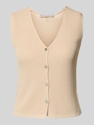 Strickweste mit V-Ausschnitt von Christian Berg Woman Selection Beige - 9