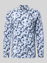 Slim Fit Business-Hemd mit Kentkragen und floralem Muster von OLYMP Level 5 - 36