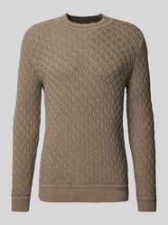 Gebreide pullover met ronde hals, model 'AKSLA' van GABBA Bruin - 7