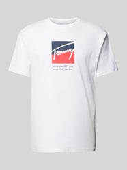 Regular Fit T-Shirt mit Label-Print von Tommy Jeans Weiß - 34