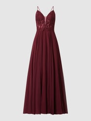 Abendkleid aus floraler Spitze und Chiffon  von Luxuar Rot - 38