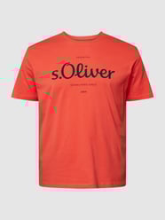 PLUS SIZE T-shirt met labelprint van S.Oliver Plus Rood - 41