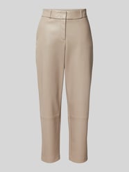 Slim Fit Hose in Leder-Optik von Christian Berg Woman Selection Beige - 6