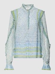 Bluse mit Volantärmeln Modell 'Etje' von FABIENNE CHAPOT Blau - 36