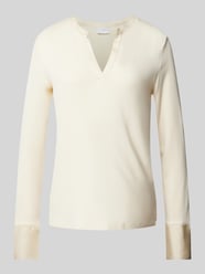 Longsleeve mit V-Ausschnitt von Jake*s Collection Beige - 32