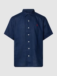Linnen overhemd met logostitching van Polo Ralph Lauren Blauw / turquoise - 8