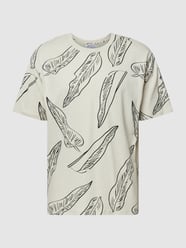 T-shirt z okrągłym dekoltem od JAKE*S STUDIO MEN Beżowy - 28