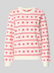 Sweter o kroju relaxed fit z całopowierzchniowym motywem haftu model 'Brielle' od ICHI - 16