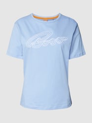 T-Shirt mit Label-Stitching Modell 'Esummer' von BOSS Orange Blau - 43