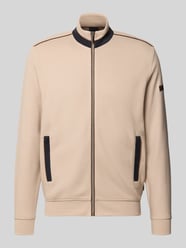 Sweatjacke mit Stehkragen und Reißverschluss von bugatti Beige - 48