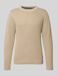 Gebreide pullover met ribboorden, model 'DOVER' van Jack & Jones Beige - 35