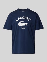 T-Shirt mit Label-Print von Lacoste Blau - 31