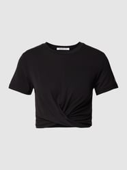 Kort T-shirt met labelstitching van Calvin Klein Jeans Zwart - 16