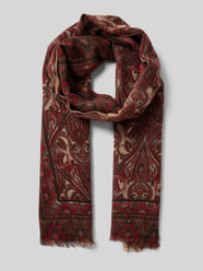 Sjaal met franjes, model 'Paisley' van Hartford Bordeaux - 20