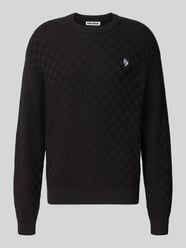 Regular Fit Strickpullover aus reiner Baumwolle mit Label-Detail von REVIEW - 1