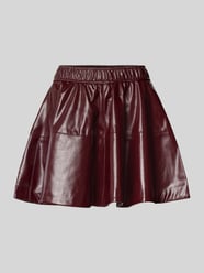 Minirok in leerlook met elastische band, model 'JACKY' van Only Bordeaux - 40