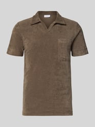 Relaxed Fit Poloshirt mit V-Ausschnitt von Lindbergh Beige - 18