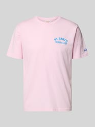 T-shirt z nadrukami logo model 'PORTLAND' od MC2 Saint Barth Fuksjowy - 24