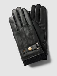 Leren handschoenen met siernaden, model 'Lamb Nappa Touch' van Nitzsche Accessoires Grijs / zwart - 15