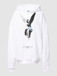 Hoodie mit Motiv-Print Modell 'Fallen Angel' von PEQUS Weiß - 13