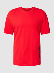 Relaxed fit T-shirt met labelprint van HUGO Rood - 27