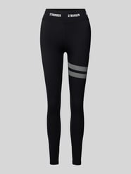 Leggings mit elastischem Logo-Bund Modell 'Hero' von Stronger Schwarz - 42