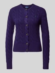 Wollen cardigan met kabelpatroon van MORE - 3