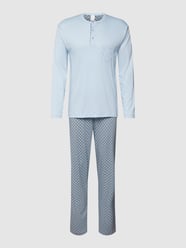 Pyjama mit Allover-Muster Modell 'RELAX' von Calida Blau - 10
