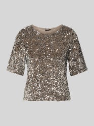 Regular fit T-shirt met pailletten, model 'KAM' van Pieces - 5