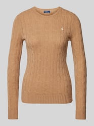 Pullover met kabelpatroon, model 'JULIANNA' van Polo Ralph Lauren Bruin - 40