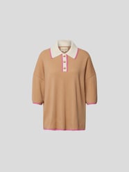 Poloshirt in Strick-Optik von LouLou Studio Braun - 8