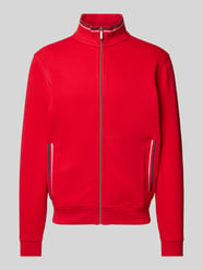 Sweatjacke mit Stehkragen von bugatti Rot - 46