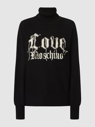 Oversized coltrui met geborduurd logo  van Love Moschino Grijs / zwart - 35
