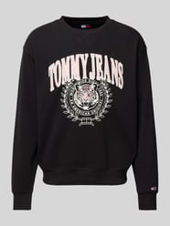 Oversized Sweatshirt aus reiner Baumwolle Modell 'VARSITY TIGER' von Tommy Jeans Schwarz - 4