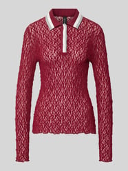 Bluzka z długim rękawem o kroju slim fit w półprzezroczystym designie od Marc Cain - 48