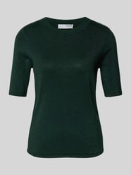 Sweter z dzianiny z rękawem o dł. 1/2 model ‘LURA’ od Selected Femme Zielony - 2