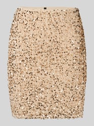 Leicht ausgestellter Mini-Rock mit Paillettenbesatz Modell 'BELLA' von Vero Moda Beige - 29