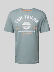 T-Shirt mit Label-Print von Tom Tailor Grün - 36