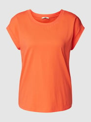 T-Shirt mit geripptem Rundhalsausschnitt von Esprit Orange - 35