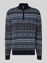 Regular Fit Pullover aus reiner Wolle Modell 'Jacquard' von Fynch-Hatton - 7