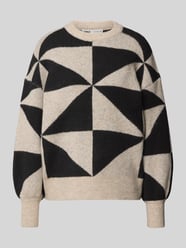 Sweter z dzianiny o kroju regular fit z obszernym krojem rękawa model ‘GEORGINA’ od Only - 46