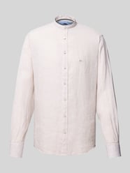 Slim Fit Leinenhemd mit Stehkragen von Fynch-Hatton Beige - 41