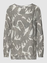 Bluzka ze wzorem na całej powierzchni model ‘Grey’ od Milano Italy Szary - 46